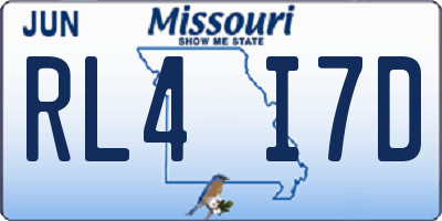 MO license plate RL4I7D