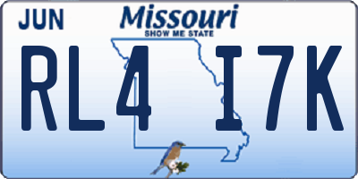 MO license plate RL4I7K