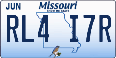MO license plate RL4I7R