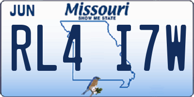MO license plate RL4I7W