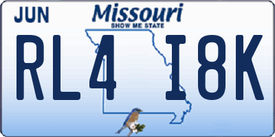 MO license plate RL4I8K