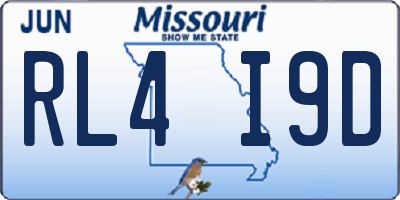 MO license plate RL4I9D
