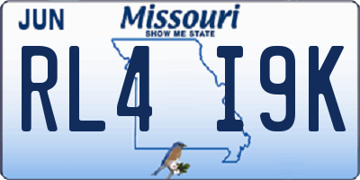 MO license plate RL4I9K