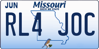 MO license plate RL4J0C