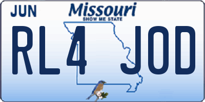 MO license plate RL4J0D