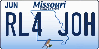 MO license plate RL4J0H