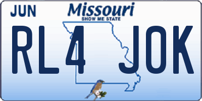 MO license plate RL4J0K