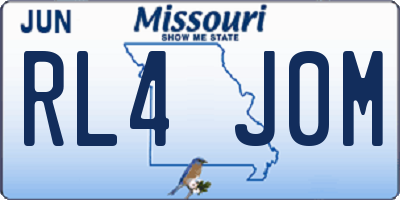 MO license plate RL4J0M