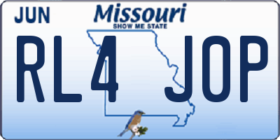 MO license plate RL4J0P