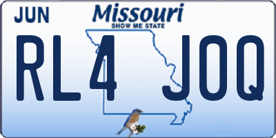 MO license plate RL4J0Q