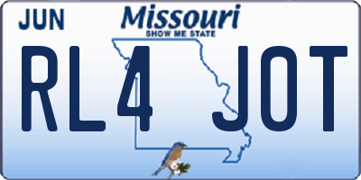 MO license plate RL4J0T