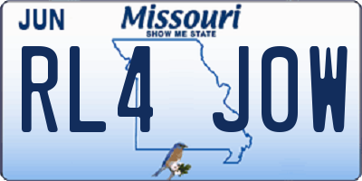 MO license plate RL4J0W