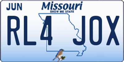 MO license plate RL4J0X