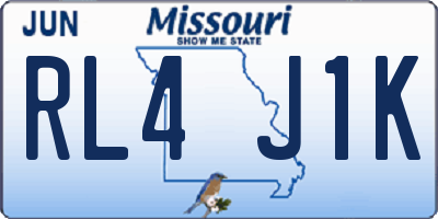 MO license plate RL4J1K