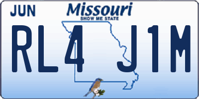 MO license plate RL4J1M