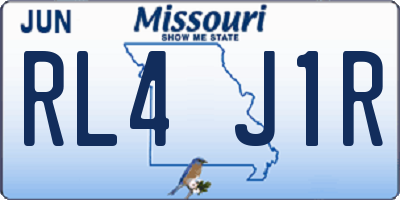 MO license plate RL4J1R