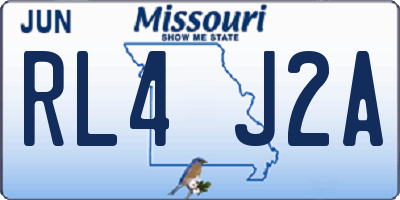 MO license plate RL4J2A