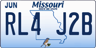 MO license plate RL4J2B