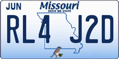 MO license plate RL4J2D