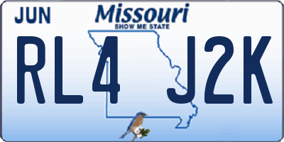 MO license plate RL4J2K