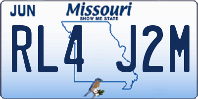 MO license plate RL4J2M