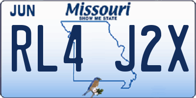 MO license plate RL4J2X