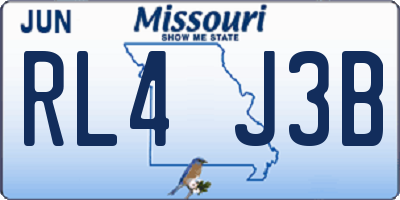 MO license plate RL4J3B