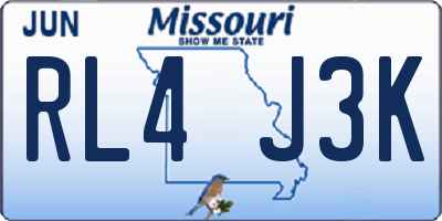 MO license plate RL4J3K