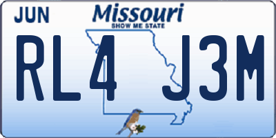 MO license plate RL4J3M