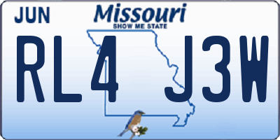 MO license plate RL4J3W
