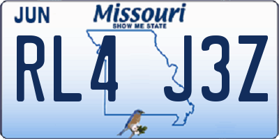 MO license plate RL4J3Z
