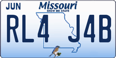 MO license plate RL4J4B