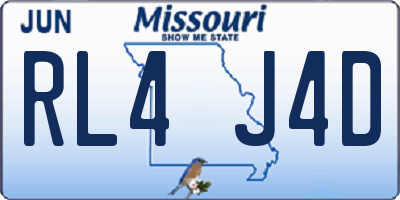 MO license plate RL4J4D
