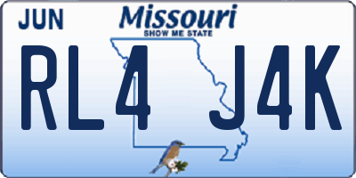 MO license plate RL4J4K