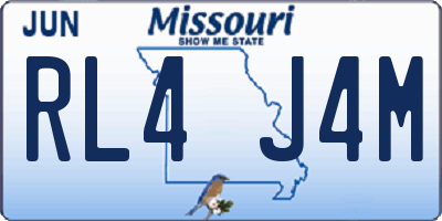 MO license plate RL4J4M