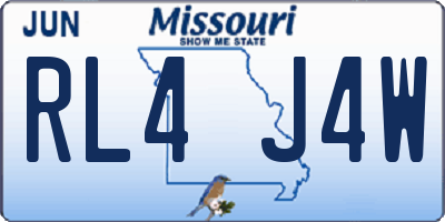 MO license plate RL4J4W