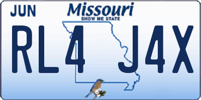 MO license plate RL4J4X