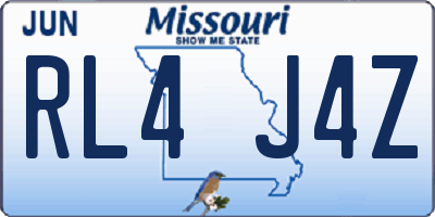 MO license plate RL4J4Z
