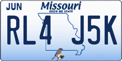 MO license plate RL4J5K