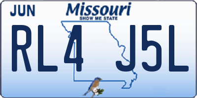 MO license plate RL4J5L