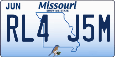 MO license plate RL4J5M