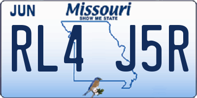 MO license plate RL4J5R