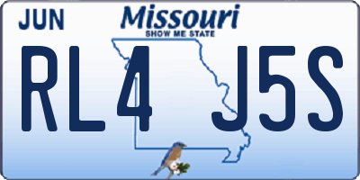 MO license plate RL4J5S