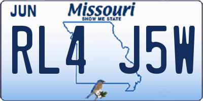 MO license plate RL4J5W