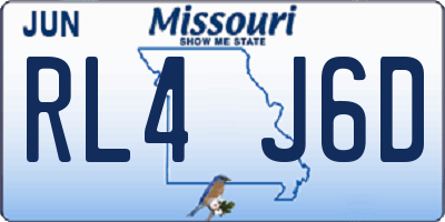 MO license plate RL4J6D