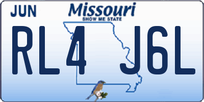 MO license plate RL4J6L