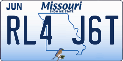 MO license plate RL4J6T