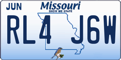 MO license plate RL4J6W