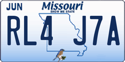 MO license plate RL4J7A