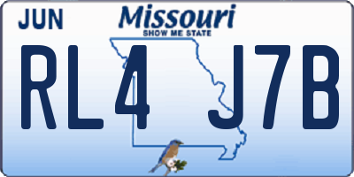 MO license plate RL4J7B